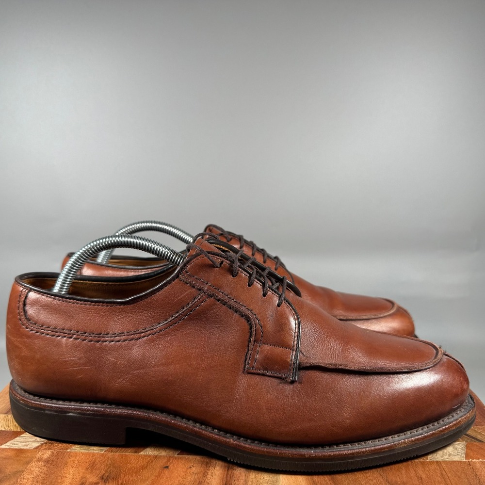 Allen Edmonds Stockbridge Mens 9 E Chili Brown Leather Split Toe Derby 3754